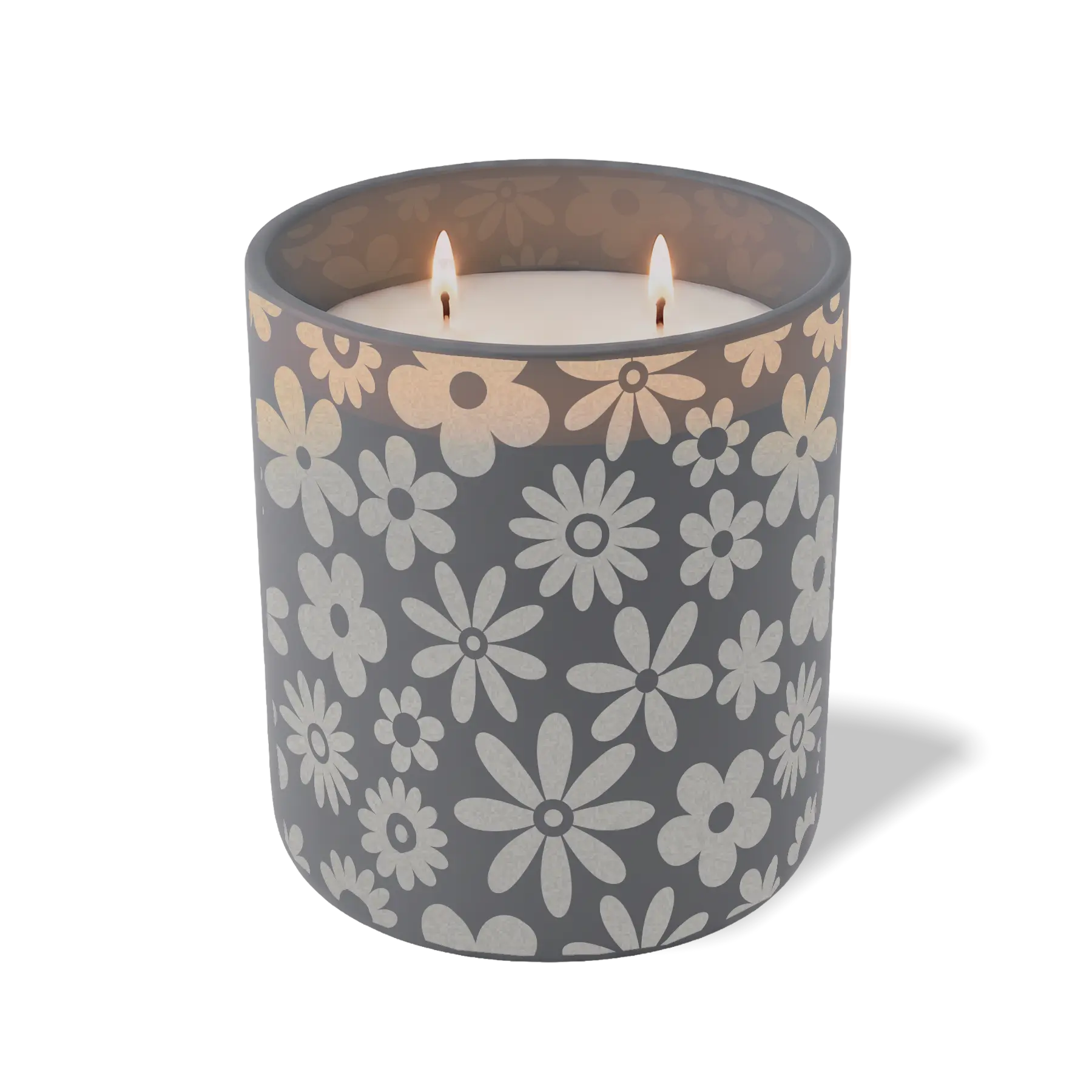 Customized graphite, groovy pattern Wild Journey 12 oz Studio luxury candle with laser etched logo or design