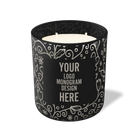 Customized black, paisley pattern Wild Journey 12 oz Studio luxury candle with laser etched logo or design