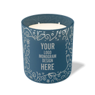 Customized cobalt, paisley pattern Wild Journey 12 oz Studio luxury candle with laser etched logo or design