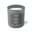 Customized graphite, paisley pattern Wild Journey 12 oz Studio luxury candle with laser etched logo or design