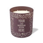 Customized velvet plum, paisley pattern Wild Journey 12 oz Studio luxury candle with laser etched logo or design