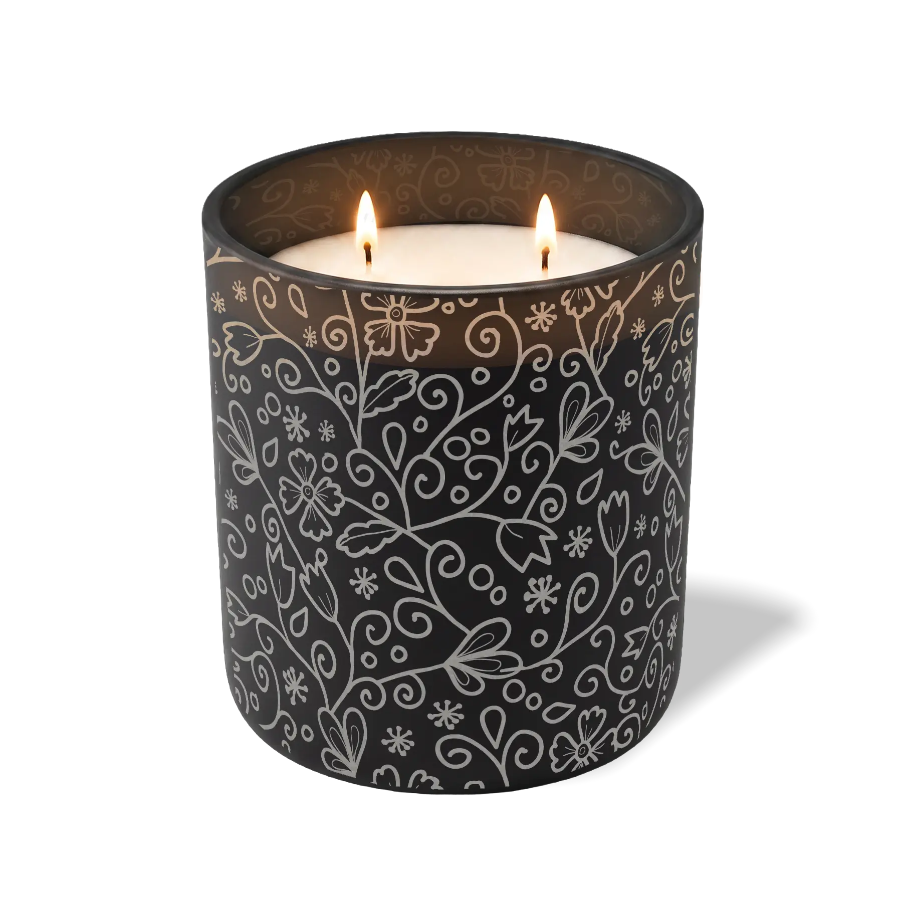 Customized black, paisley pattern Wild Journey 12 oz Studio luxury candle with laser etched logo or design
