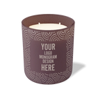 Customized velvet plum, finyl pattern Wild Journey 12 oz Studio luxury candle with laser etched logo or design