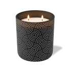 Customized black, finyl pattern Wild Journey 12 oz Studio luxury candle with laser etched logo or design