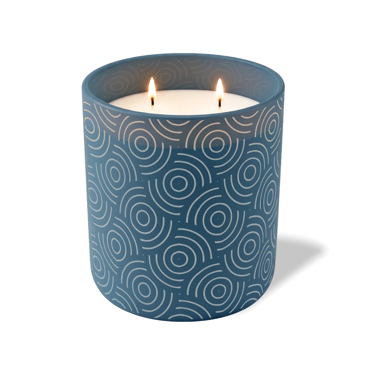 Customized cobalt, finyl pattern Wild Journey 12 oz Studio luxury candle with laser etched logo or design