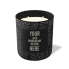 Customized black, scratch pattern Wild Journey 12 oz Studio luxury candle with laser etched logo or design