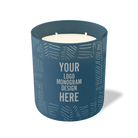 Customized cobalt, scratch pattern Wild Journey 12 oz Studio luxury candle with laser etched logo or design