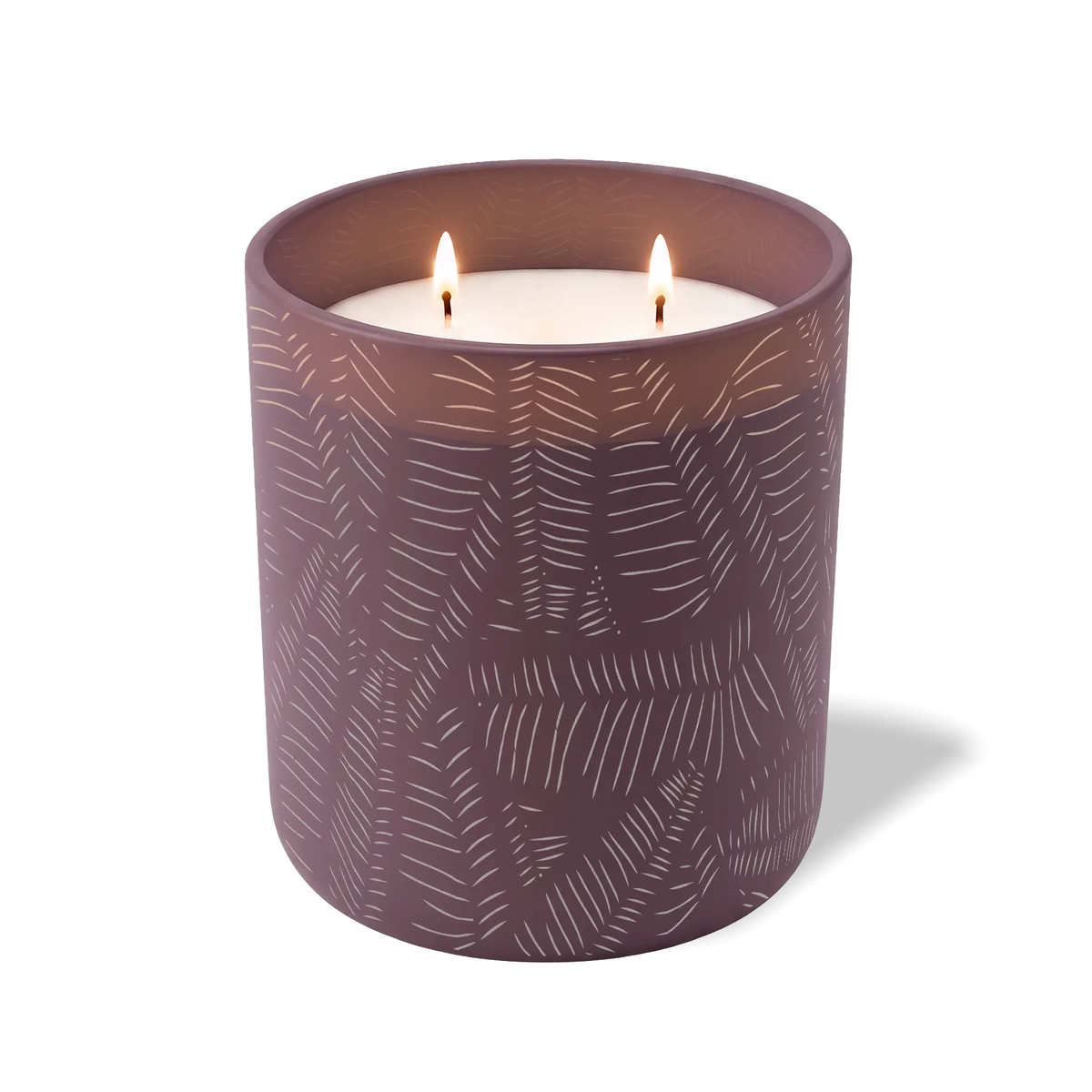 Customized velvet plum, scratch pattern Wild Journey 12 oz Studio luxury candle with laser etched logo or design