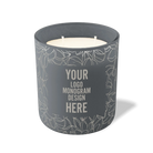Customized graphite, lotus pattern Wild Journey 12 oz Studio luxury candle with laser etched logo or design