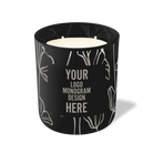 Customized black, oversized flower pattern Wild Journey 12 oz Studio luxury candle with laser etched logo or design
