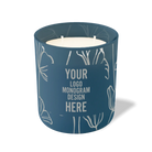 Customized cobalt, oversized flower pattern Wild Journey 12 oz Studio luxury candle with laser etched logo or design