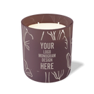 Customized velvet plum, oversized flower pattern Wild Journey 12 oz Studio luxury candle with laser etched logo or design