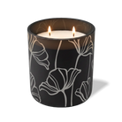 Customized black, oversized flower pattern Wild Journey 12 oz Studio luxury candle with laser etched logo or design