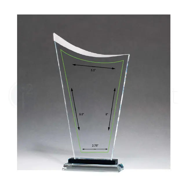 g2904 contemporary clear glass award 6 x 11 imprint area