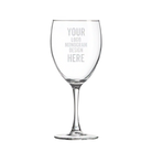 10.5 oz glass wine glass with frosted laser etching of logo, monogram, or your design