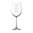 19 oz glass wine glass with frosted laser etching of logo, monogram, or your design