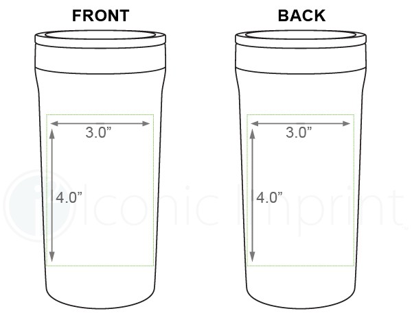 h2go 18 oz Palermo Tumbler Imprint Area