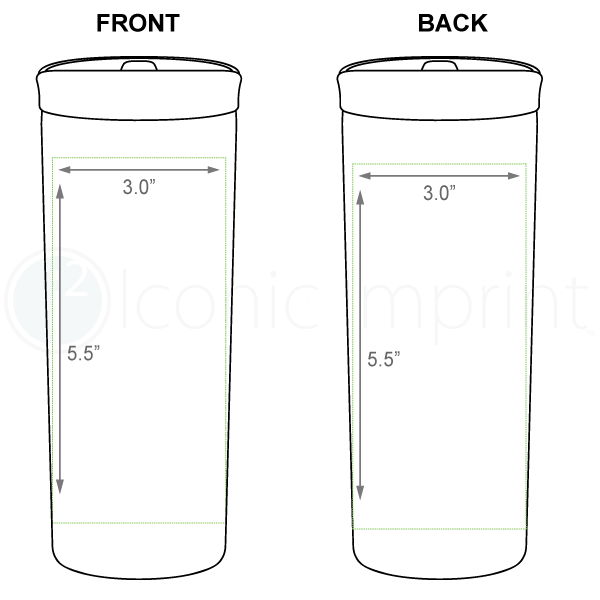 h2go 20 oz Petal Tumbler Imprint Area