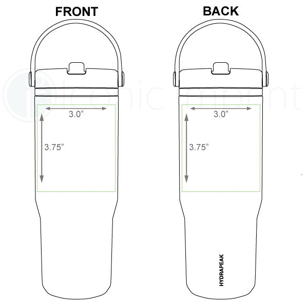 Hydrapeak 32 oz Nomad Tumbler Imprint Area