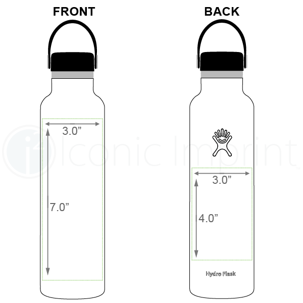 Hydro Flask 24 oz Standard Mouth Bottle Imprint Area