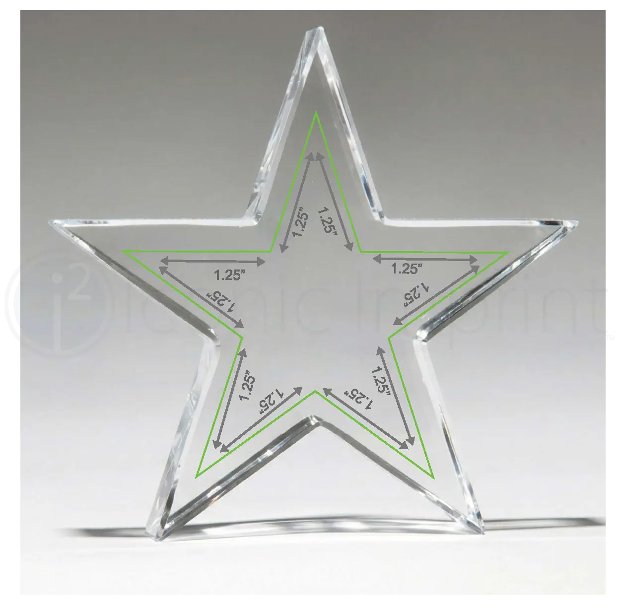 thick crystal star paperweight 4 inch award imprint area