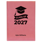 Large pink leatherette sketch book laser etched with 'Class of V2' design