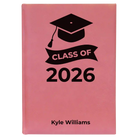 Large pink leatherette sketch book laser etched with 'Class of V2' design