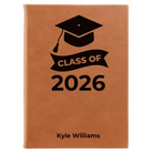 Large rawhide leatherette sketch book laser etched with 'Class of V2' design