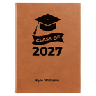 Large rawhide leatherette sketch book laser etched with 'Class of V2' design
