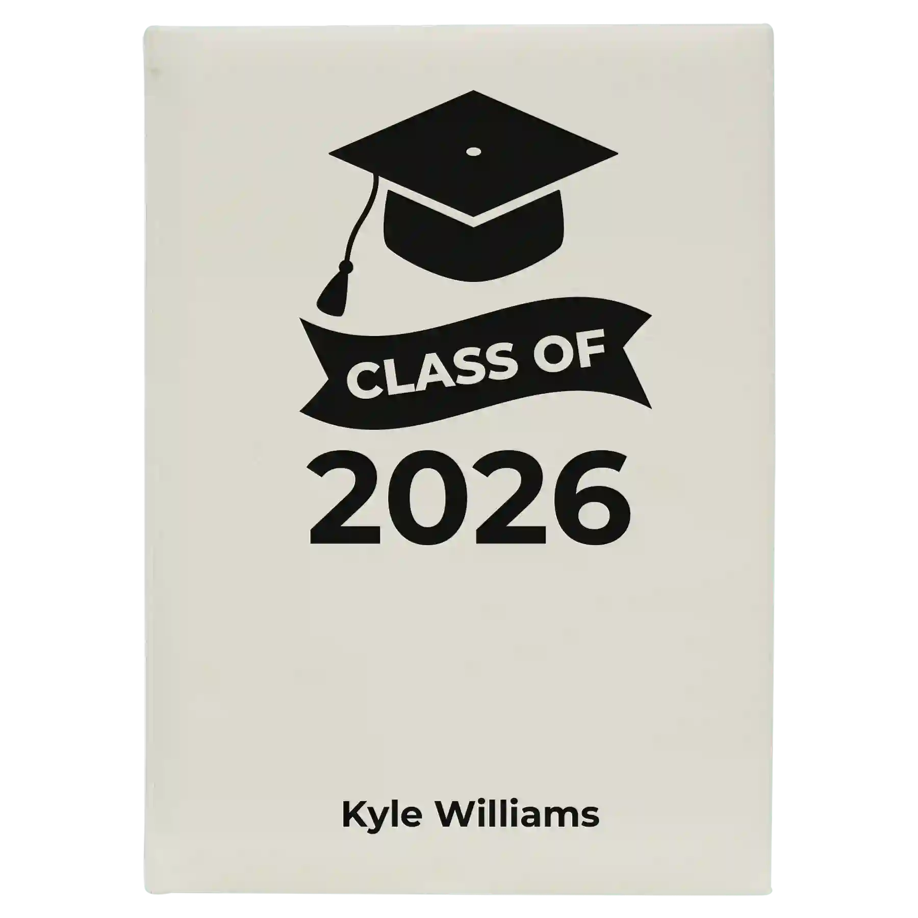 Large white leatherette journal laser etched with 'Class of V2' design