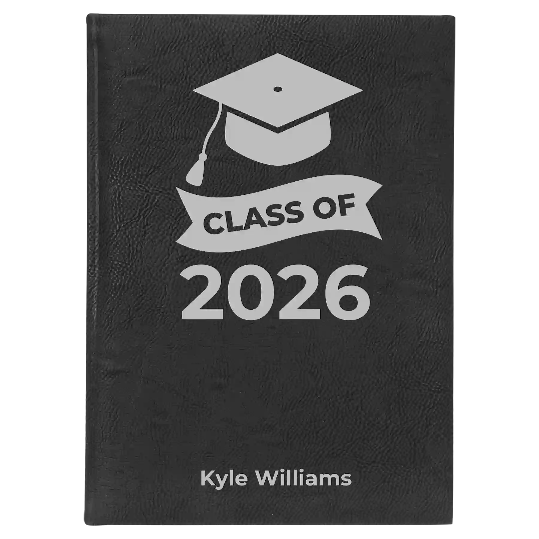 Large black/silver leatherette sketch book laser etched with 'Class of V2' design