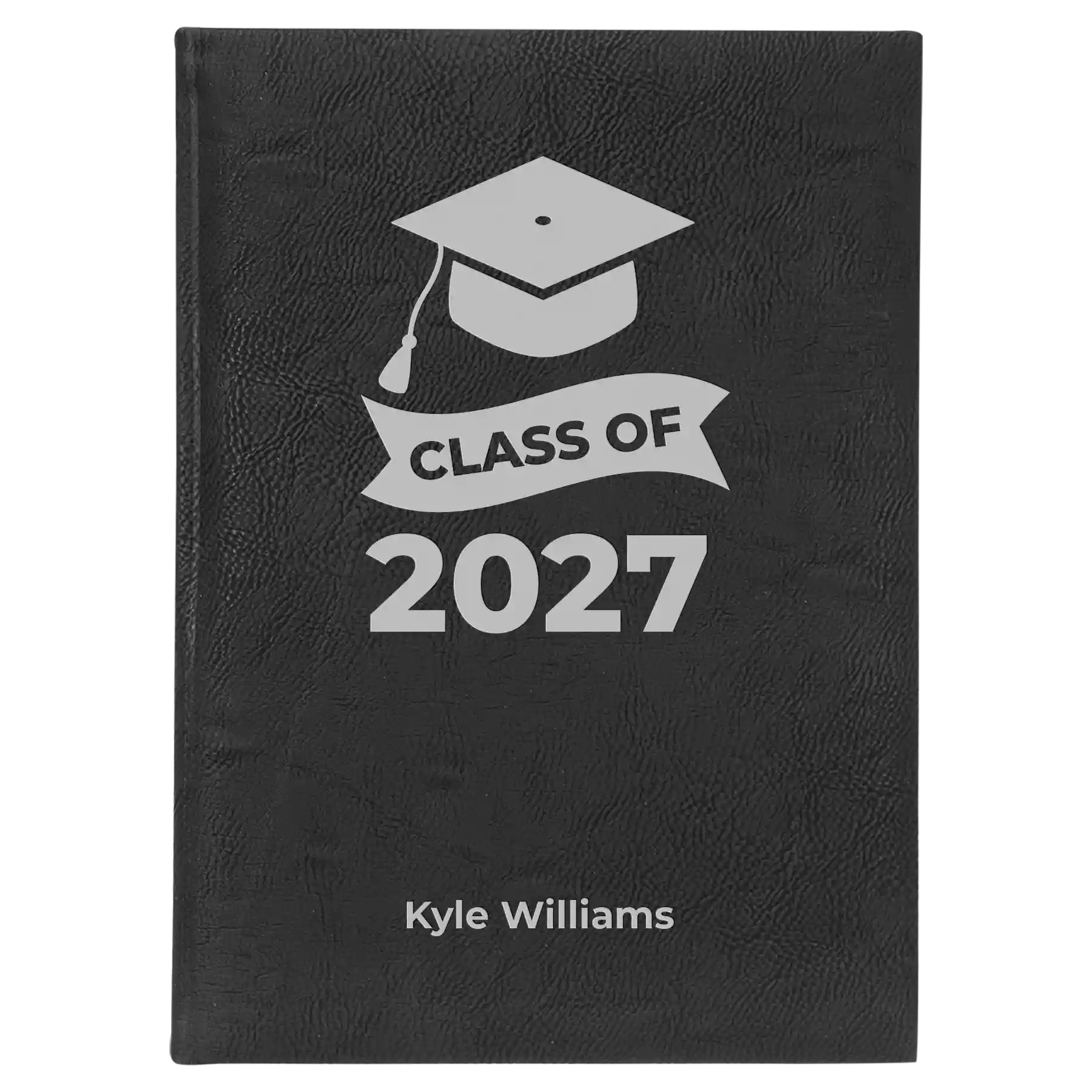 Large black/silver leatherette sketch book laser etched with 'Class of V2' design