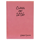 Large pink leatherette journal laser etched with 'Class of' design