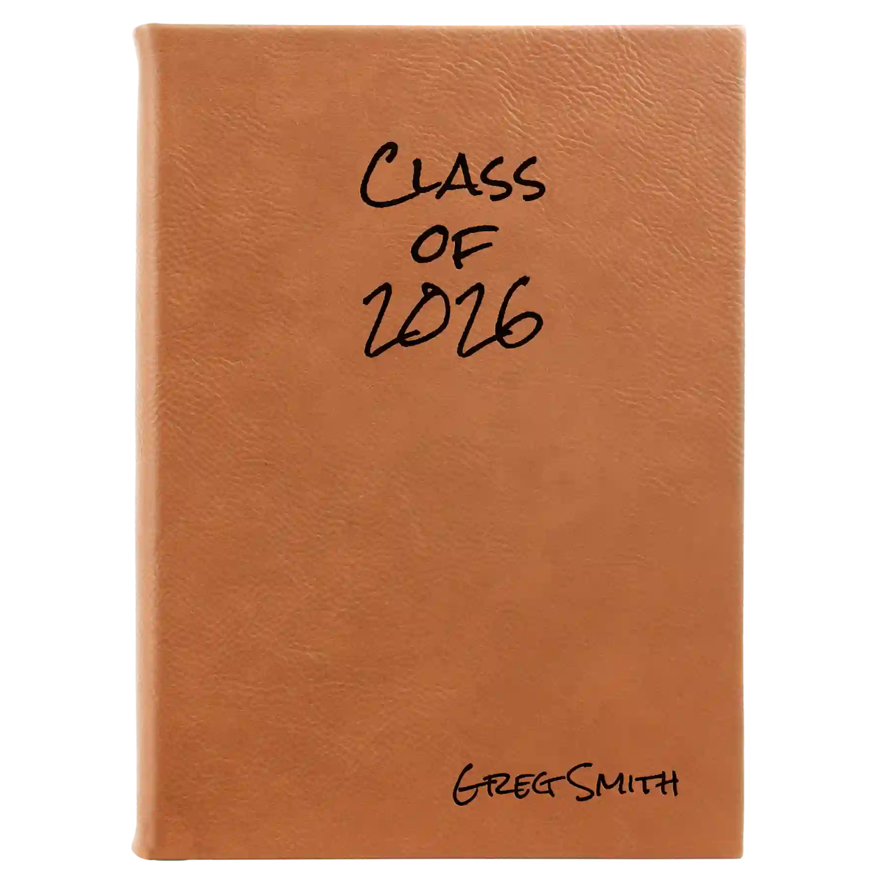 Large rawhide leatherette journal laser etched with 'Class of' design