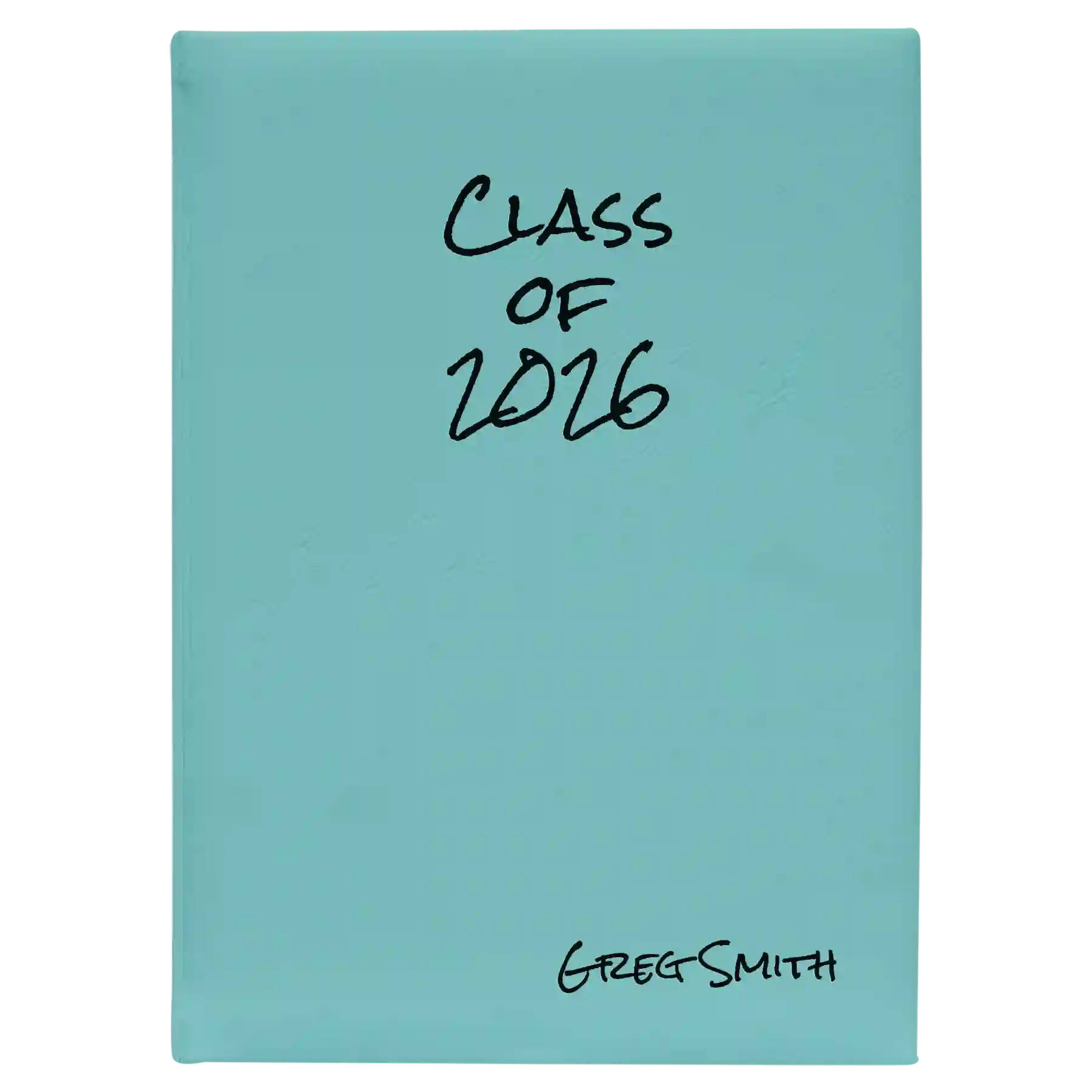 Large teal leatherette journal laser etched with 'Class of' design