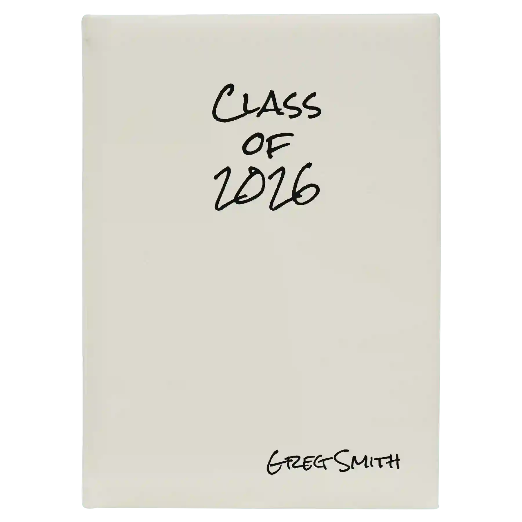 Large white leatherette journal laser etched with 'Class of' design