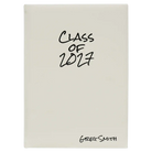 Large white leatherette sketch book laser etched with 'Class of' design