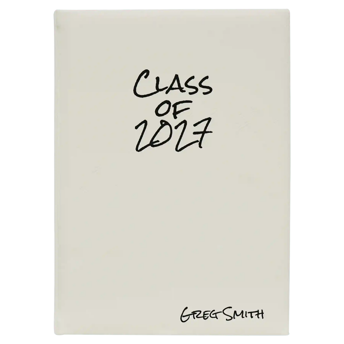 Large white leatherette sketch book laser etched with 'Class of' design