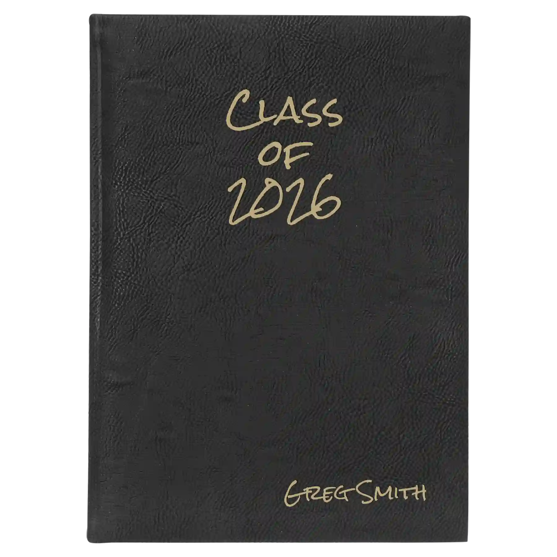 Large black/gold leatherette sketch book laser etched with 'Class of' design
