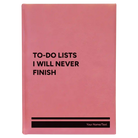 Large pink leatherette sketch book laser etched with 'TO DO List' design