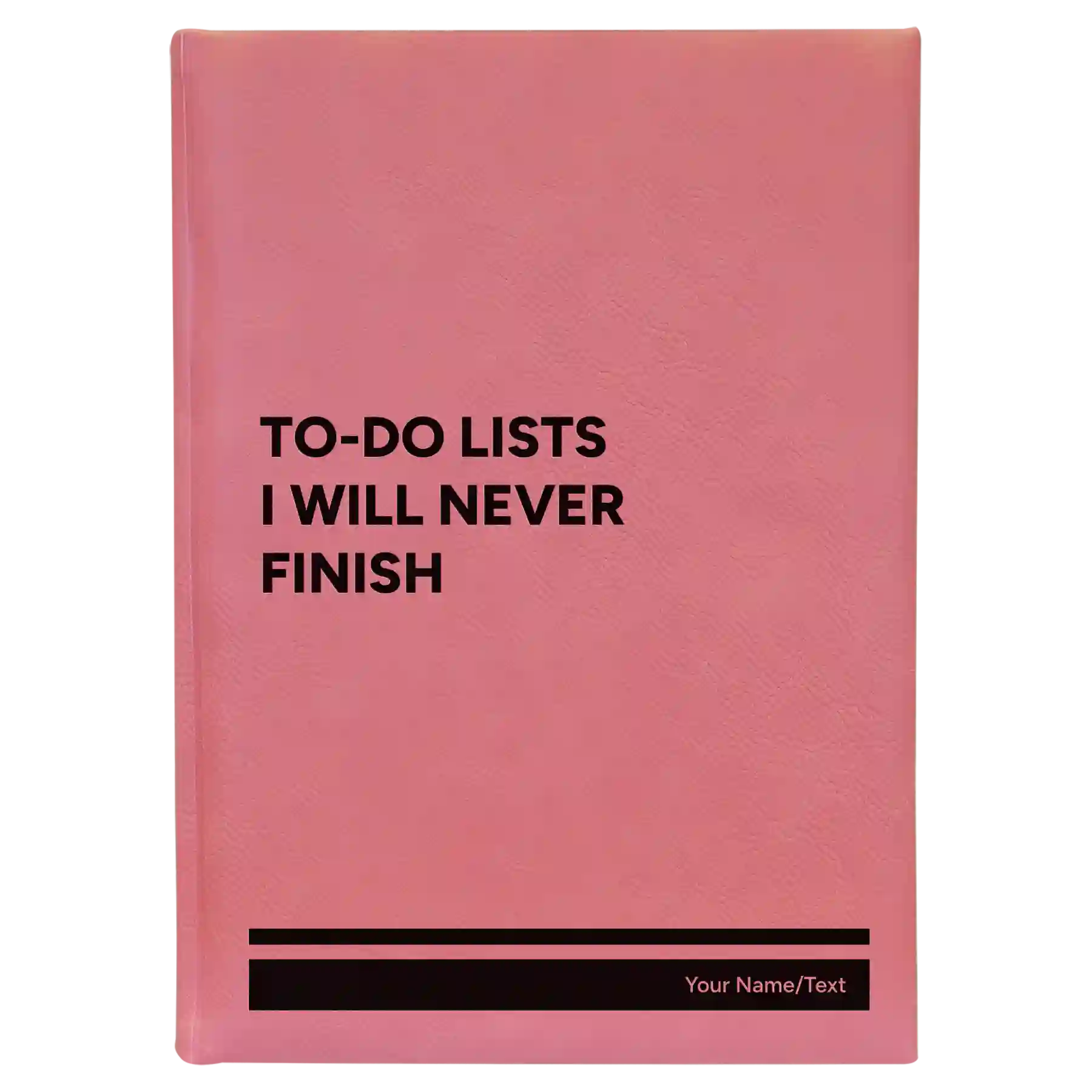 Large pink leatherette sketch book laser etched with 'TO DO List' design