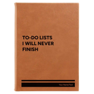 Large rawhide leatherette journal laser etched with 'TO DO List' design