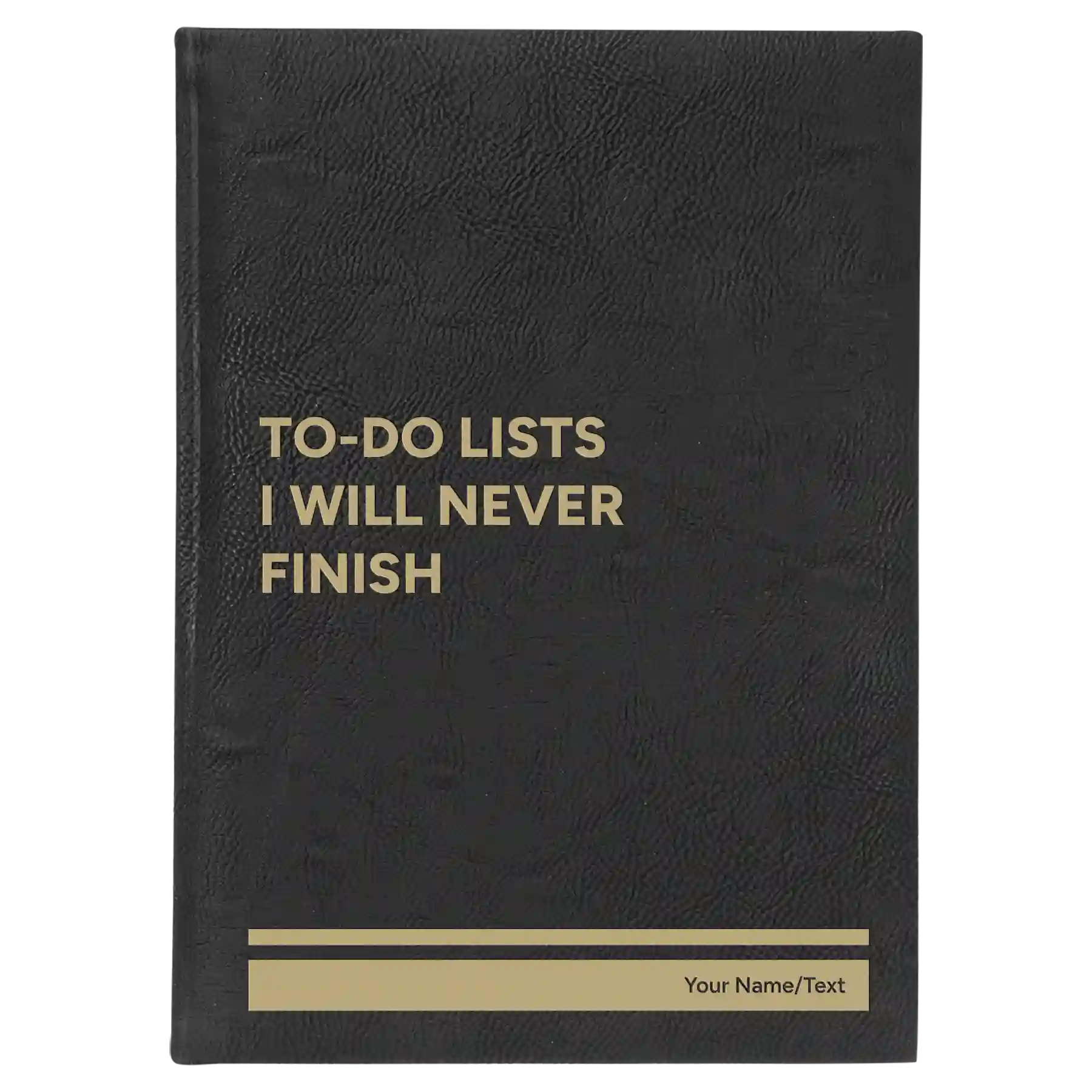 Large black/gold leatherette journal laser etched with 'TO DO List' design