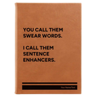 Large rawhide leatherette journal laser etched with 'Swear Words' design