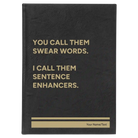 Large black/gold leatherette journal laser etched with 'Swear Words' design