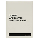 Large white leatherette sketch book laser etched with 'Zombie Apocalypse Survival Plans' design