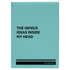 Large teal leatherette journal laser etched with 'Genius Ideas' design