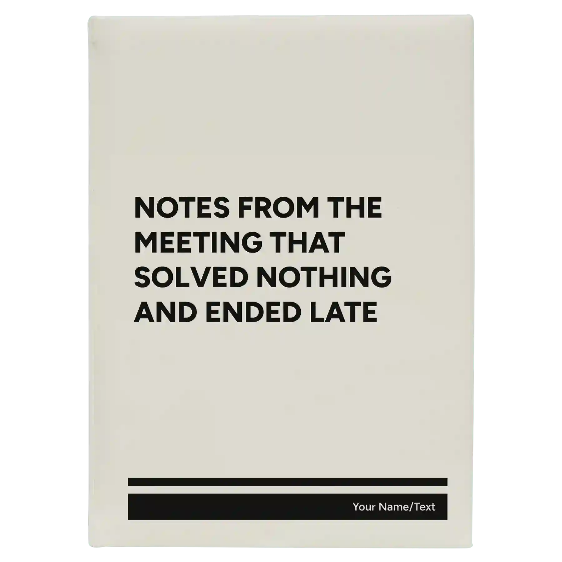 Large white leatherette journal laser etched with 'Solved Nothing' design