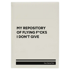 Large white leatherette sketch book laser etched with 'Flying Fcks' design