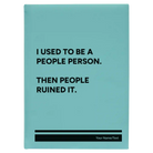 Large teal leatherette sketch book laser etched with 'People Person' design
